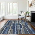 thumbnail image 6 of Addison Rugs Mayfield Washable Transitional Vertical Bars Blue Rectangle Rug, 10' x 14', 6 of 6