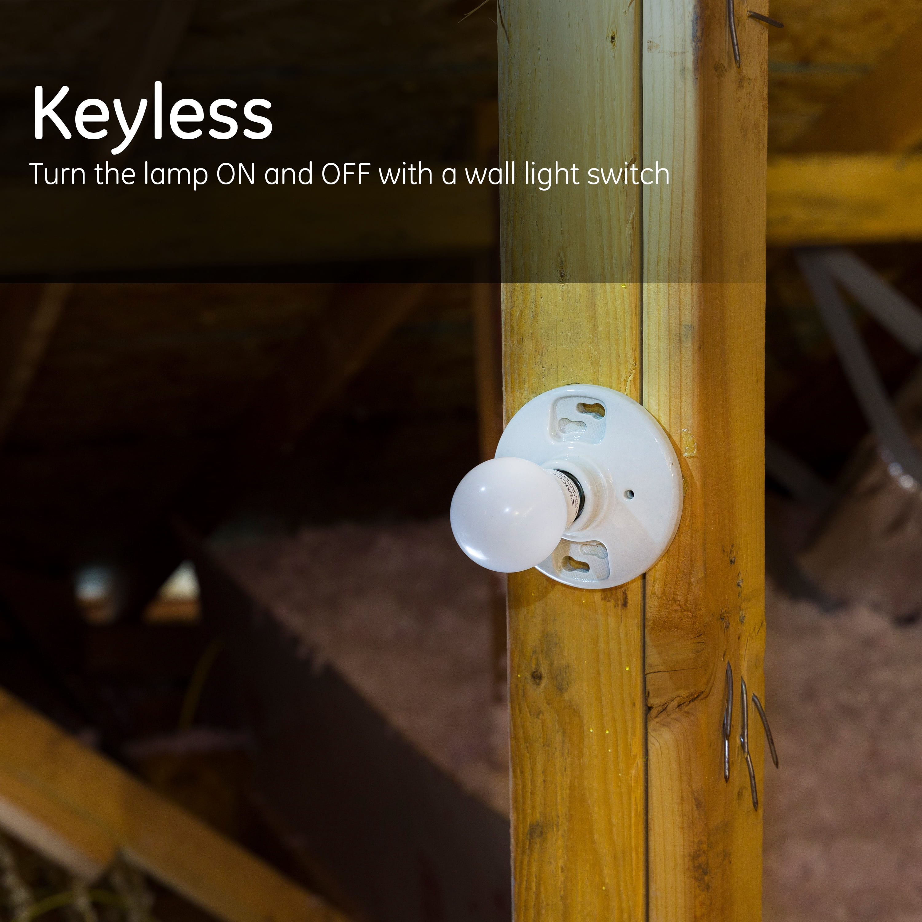 General Electric Ceiling Lighting Lamp Holder, Keyless, Medium Base, White - 18304