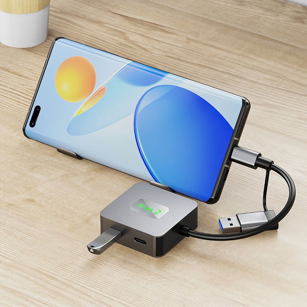 USB C Hubs Type C to 2 USB3.0 + 2 Type C Port Adapter for Laptop Desktop Phone
