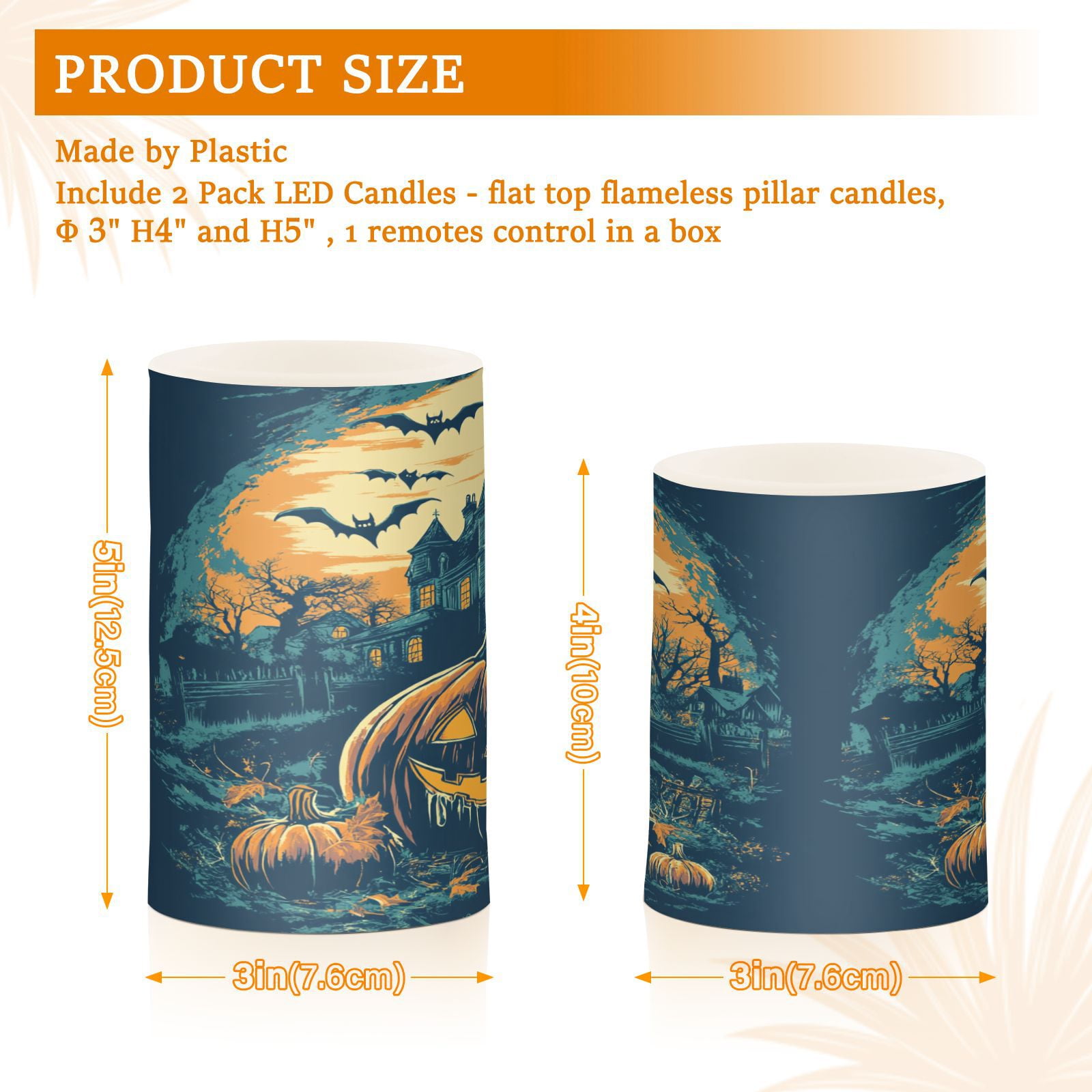 BZSMCE Flameless Candles LED Lights Halloween Theme Pumpkin Creativity Battery Candles