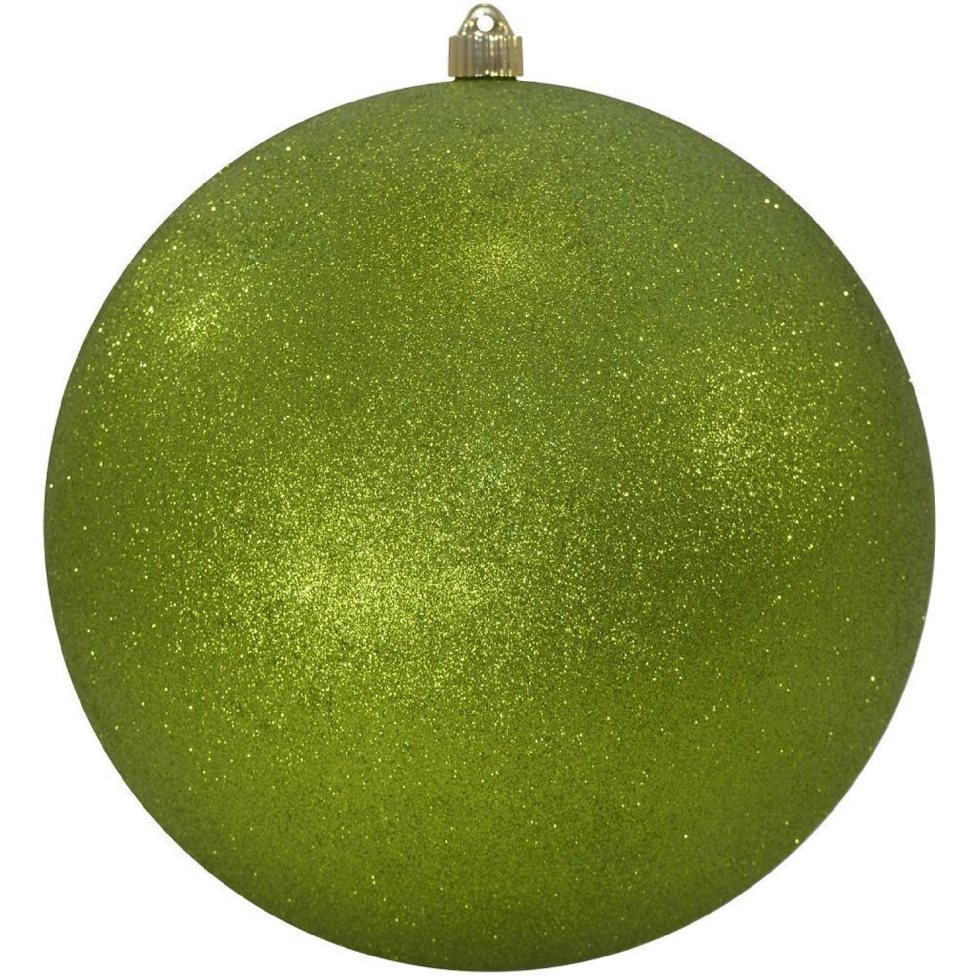 Glitter Lime Green Shatterproof Christmas Ball Ornament 12