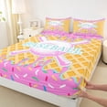 thumbnail image 4 of Erosebridal Pink & Cyan Dripping Waffle Pink Baseball & Bat Sketch Graphic Full Size Sheets 4-Piece, Sport Graphic Bed Sheets for Girls Kids,Microfiber Bedroom Decor, 4 of 5
