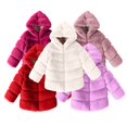 thumbnail image 4 of Toddler Girls Jacket Fall Fashionable Winter Toddler Kids Collar Soild Jackets Warm Hooded Woolen Jacket Coats, 4 of 5