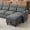 Dark Gray, variant on Asofer L-Shaped Modular Sectional Sofa with Chaise for Living Room, No Assembly Required, Dark Grey