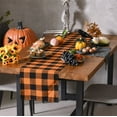 thumbnail image 3 of Dalrosia Buffalo Plaid Table Runner 13''x72'' Orange and Black Check Halloween Table Runner Gingham Table Runner for Family Dinner Outdoor or Indoor Parties Thanksgiving Halloween & Gathering, 3 of 5