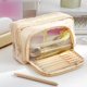thumbnail image 3 of Macaron-Bolsa de lápices de gran capacidad, estuche para bolígrafos con cremallera, suministros escolares, color rosa, 3 of 4