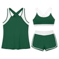 thumbnail image 5 of VBVC Women's 3 Piece High Waisted Tankini Set , Athletic Modest Bathing Suit For Women , Ladies' Color Block Workout Swimwear with Pockets,Green,S-2XL, 5 of 8