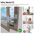 thumbnail image 5 of 1 paquete de restrictor de ventana a prueba de niños para aluminio, madera, marcos de ventana de metal, cerradura de ventana de seguridad para bebés, (gris), 5 of 5