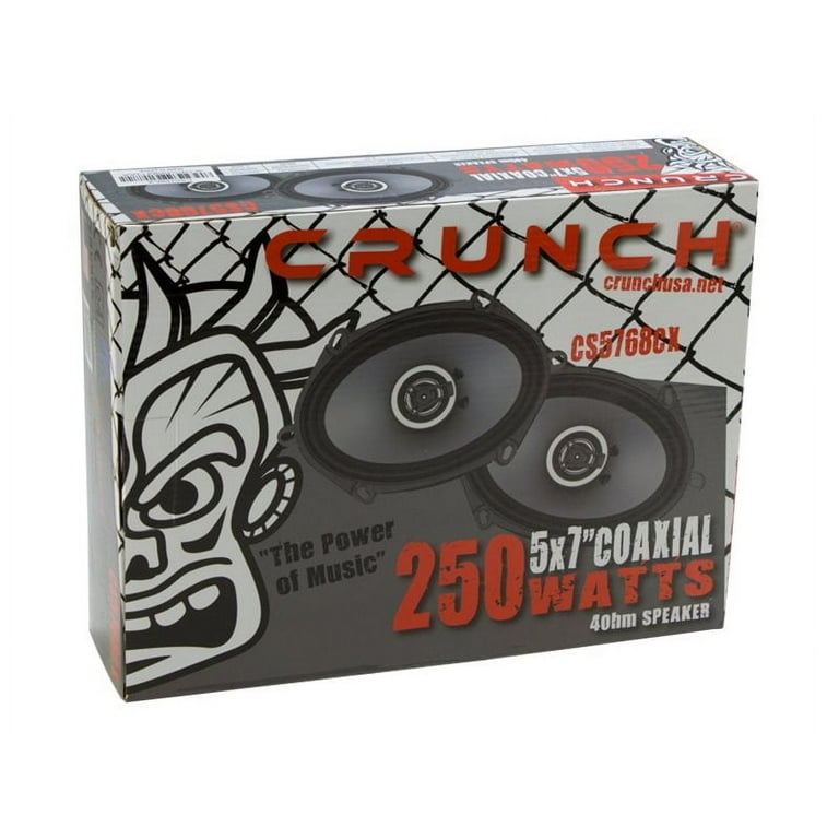 Crunch 250W 2 Way Coaxial Car Audio Speaker Pair, 5x7/6x8