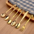thumbnail image 3 of Ame Dessert Spoons,Coffee SpoonTeaspoon,Awakingdemi Vintage Royal Style Metal Carved Fruit Dessert Spoons for Kitchen Dining Bar,6pccs/set, 3 of 8