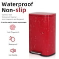 thumbnail image 6 of CL.HPAHKL 50 Liter / 13 Gallon Trash Can, Stainless Steel Kitchen Trash Can with Removable Inner Bucket Garbage Can with Lid Step Trash Can for Home Office, Brushed Stainless Steel Finish, Red, 6 of 9
