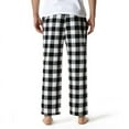 thumbnail image 4 of Men's Plaid Casual Pajama Pants Drawstring Lightweight Yoga Lounge Pants Soft Cotton Flannel Pajama Pants Straight Leg Pants with Pockets, 4 of 5