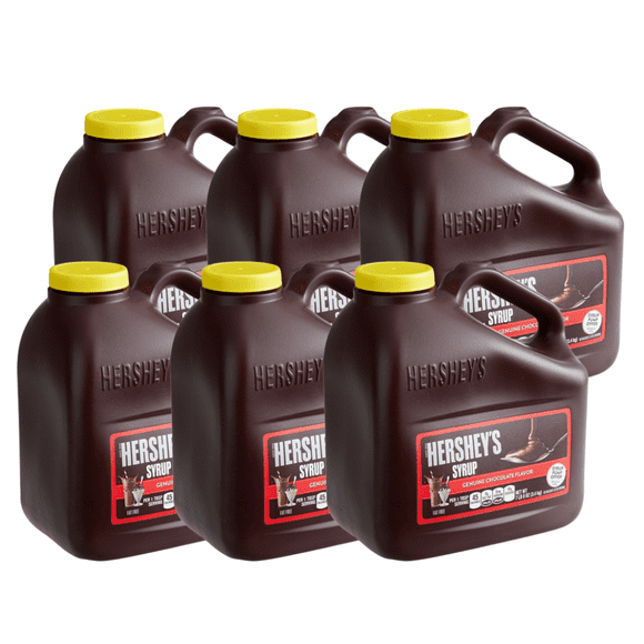 HERSHEY'S Chocolate Syrup 7.5 lb. Bulk Jug – Premium Iconic American Cocoa Barista Café Dessert Topping, High-Volume Foodservice Handle Jug