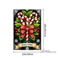thumbnail image 4 of JOOCAR Candy Cane Holly Bow Welcome Garden Flag for Winter Christmas Home Outdoor Garden Yard Door Decor 12x18 inch, 4 of 5