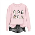 thumbnail image 3 of VKOYWKM Women's Oversized Sweatshirt Halloween Sweatshirts Long Sleeve Crew Neck Sweatshirt Cute Spooky Ghost Pullover Sweatshirts, 3 of 6