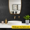 thumbnail image 7 of Arthome 17"×118" Black Crocodile Peel and Stick Wallpaper, Charcoal Black Alligator Textured Contact Wallpaper Self-Adhesive Waterproof Embossed Easy Peel Off Wallpaper for Cabinet Bedroom Bathroom, 7 of 7