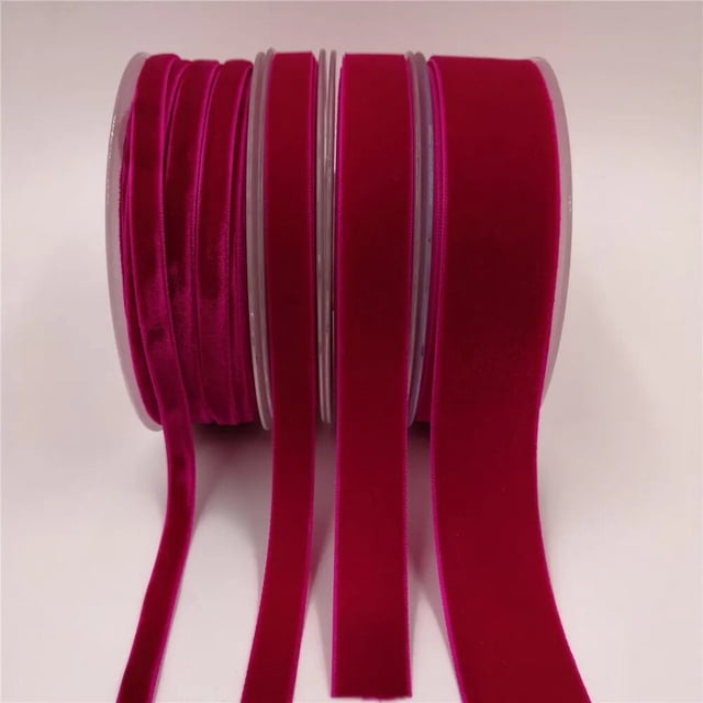 Cinta de terciopelo de una cara colorida de 6mm/9mm/15mm, 5 yardas, para regalo hecho a mano, envoltura de ramo, decoración de fiesta, Navidad inelástica
