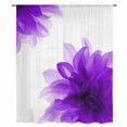 thumbnail image 2 of Purple Sheer Curtains 54 Inches Long, Boho Modern Floral Abstract Ombre Leaf White Light Filering Curtains, Breathable Simi Curtain Privacy Drapes for Kitchen Bathroom Small Window Treatment, 2 of 9