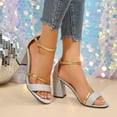 thumbnail image 6 of Mostsola Heels for Women Summer Heeled Sandals Bridal Dress Shoes Open Toe Ankle Strap Pumps, 6 of 8