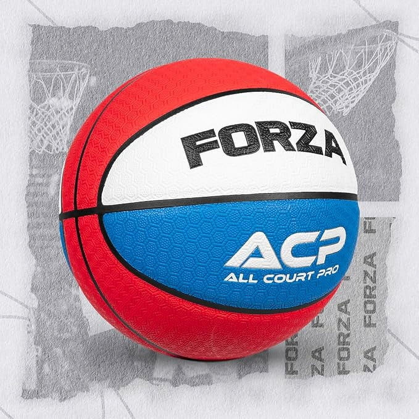 FORZA All Court Pro Basketball – Premium Microfiber Leather Ball for Indoor & Outdoor Play - Official Sizes for All Ages