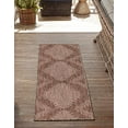 thumbnail image 2 of Unique Loom Outdoor Modern Collection Area Rug - Tambor (3' 3" x 12' Runner, Brown/ Ivory), 2 of 4