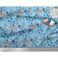 thumbnail image 2 of Soimoi Poly Georgette Tissu Feuilles & Rose Imprimé Floral 1 Yard 52 Inch Wide, 2 of 3
