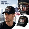 thumbnail image 5 of 9/11 25th Anniversary Patriotic Baseball Cap Honoring The Heroes We Will Never Forget American Flag Embroidered Tactical Dad Hat for Men Women, 5 of 5