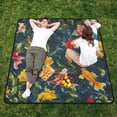 thumbnail image 5 of Wobogo Extra Large Camping Blanket 78×78in Waterproof Foldable Picnic Mat for Beach Grass Lawn Park Accessories Colorful Goldfish with Yellow Flowers, 5 of 6