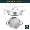 thumbnail image 3 of DELARLO 12-Inch Stainless Steel Saute Pan with Lid, Double Handle, 6 Quart, Induction, Oven & Dishwasher Safe, 3 of 5