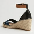 thumbnail image 4 of FSJ Women Classic Wedge Low Heel Espadrille Sandals Ankle Strap Open Toe Summer Platform Sandal Comfort Dressy Travel Office Shoes Size 13 Vintage Blue Flower, 4 of 4