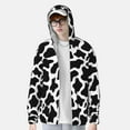 thumbnail image 4 of Kll Cow Print Black White Print Men'S Women’s Upf 50+ Sun Protection Outdoor Hoodie Jacket Long Sleeve Fishing Hiking Performance Shirt- 3x-Large, 4 of 8