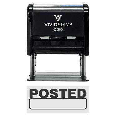 Vivid Stamp Basic Posted Self-Inking Office Rubber Stamp (Black) - Large