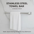 thumbnail image 2 of Bathroom Towel Bar – 20" Chrome-Finished Stainless Steel Wall Mount Rack with Mounting Kit – Rust-Resistant, Modern Design for Bathroom, Toilet, or Sink Area, 2 of 7