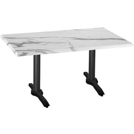 

Holland Bar Stool 30 in. Tall OD211EB Indoor & Outdoor All-Season Two Table Bases with 30 x 48 in. White Marble Top