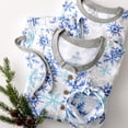 thumbnail image 3 of HonestBaby - Pijama familiar de algodón orgánico para bebé, diseño de copos de nieve que caen, color blanco, conjunto de pijama de 2 piezas para mujer, talla XL, 3 of 5