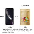 thumbnail image 2 of 100pcs Kraft Bags With Window Stand Up Ziplock Seal Paper Bag Resealable Large Food Storage Pouch, 2 of 5