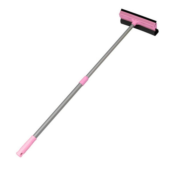 Cepillo limpiador de ventanas, herramienta de lavado multiusos 2 en 1, limpiador de ventanas, espejo Rosa