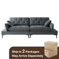 thumbnail image 2 of Harkawon 100" Chennille Sofa for Living Room, 2 Seater Modern Couch for Small Space Office, Comfy Loveseat in 2 Boxes, Gray, 2 of 5