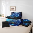 thumbnail image 4 of YST Blue Butterfly Bedding Set, Neon Gradient Glowing Butterflies Comforter Set, 7-Piece, Magic Jungle, Twin Size, 4 of 4
