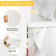 thumbnail image 6 of Mushroom No Hook Shower Curtain Waterproof, Bathroom Curtains with Snap in Liners and See Through Top Window, Sunflowers Spring Floral Summer Botanical Hotel Style Bathtub Curtains Shower 72"Wx84"L, 6 of 8