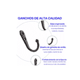 thumbnail image 3 of Gancho Perchero Colgador Pared Organizador 50 Pcs negro, 3 of 5