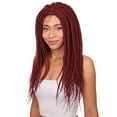 thumbnail image 5 of LUXLUXE Uyai Straight 23 Inch 4X4 Hand-Tied Lace Braided Wig, Heat Resistant Fiber, 20+ Shades of Natural, Dip Dyed, & Blended Colors (#BURGUNDY), 5 of 8