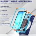 thumbnail image 3 of Funda para Samsung Galaxy Tab S10 FE+ Plus de 13,1 pulgadas, modelo 2025 (X620/X626B), funda de silicona resistente con asa, soporte de 360 ​​grados, correa y soporte para S Pen., 3 of 9
