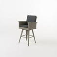 thumbnail image 4 of Noble House Tabouret de Bar en Osier Noir Mélangé avec Coussins Gris Foncé (Simple), 4 of 19