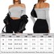 thumbnail image 2 of Blusas Y2K Ladies Bodycon Tees Top Casual Hotsweet Crop Top Slim Fit Color sólido Ropa diaria Cgtredaw Gris M para Mujer, 2 of 7