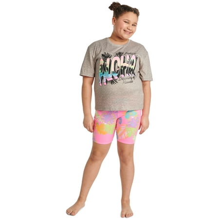 Justice Girls Bike Pajamas Set, 2-Piece, Sizes 6-14