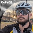 thumbnail image 2 of KAPVOE Durable Lightweight UV Protection Polarized Unisex Sports Sunglasses, Black, 2 of 6