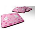 thumbnail image 1 of ""Caroline's Treasures Juego de 4 posavasos de espuma con diseño de elefante y lunares rosas, 3,5 multicolor"", 1 of 1
