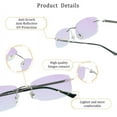 thumbnail image 2 of LifeArt Pure Titanium Frame Glasses/Blue Light Blocking Reading Glasses, Reduce Eyestrain, Stylish for Men and Women(Silver,No Magnification), 2 of 5