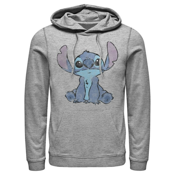 Men's Lilo & Stitch Watercolor Stitch  Pull Over Hoodie Athletic Heather Small